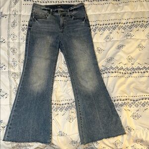 Express Faded Blue ‘70s Flare Mid-Rise Jeans 6S